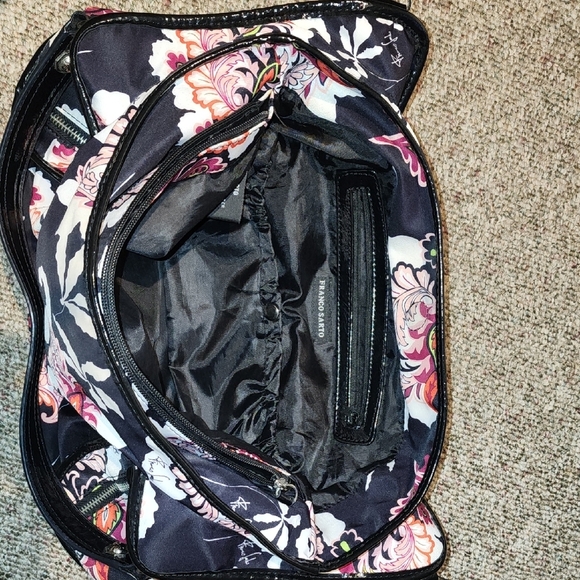 Franco Sarto Black and Pink Floral Shoulder Bag - Picture 11 of 14